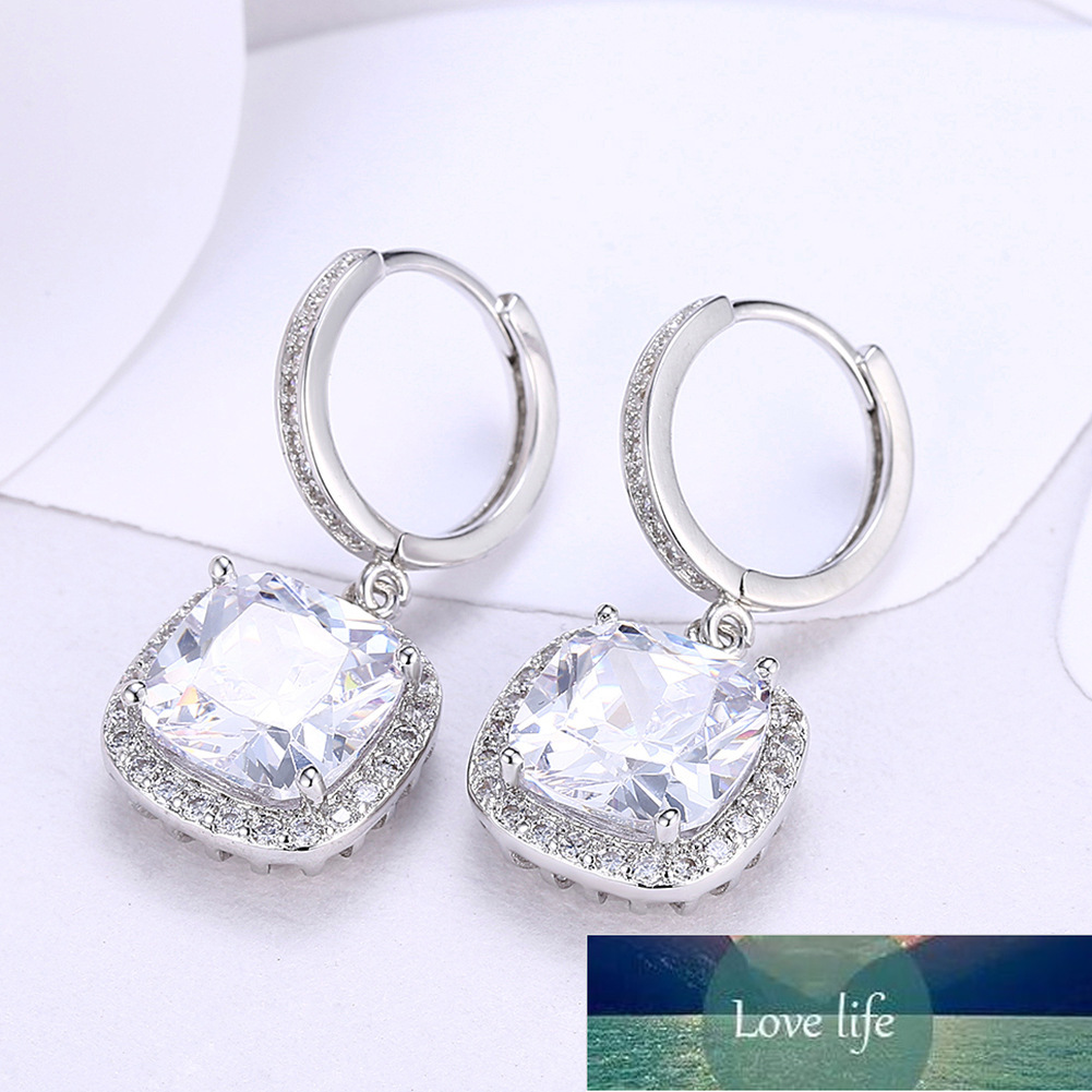 

High Quality Zircon Earrings White Blue Zircon Drop Earrings For Women Earing Jewelry Earring Gold Color Earings Brinco Factory price expert design Quality Latest