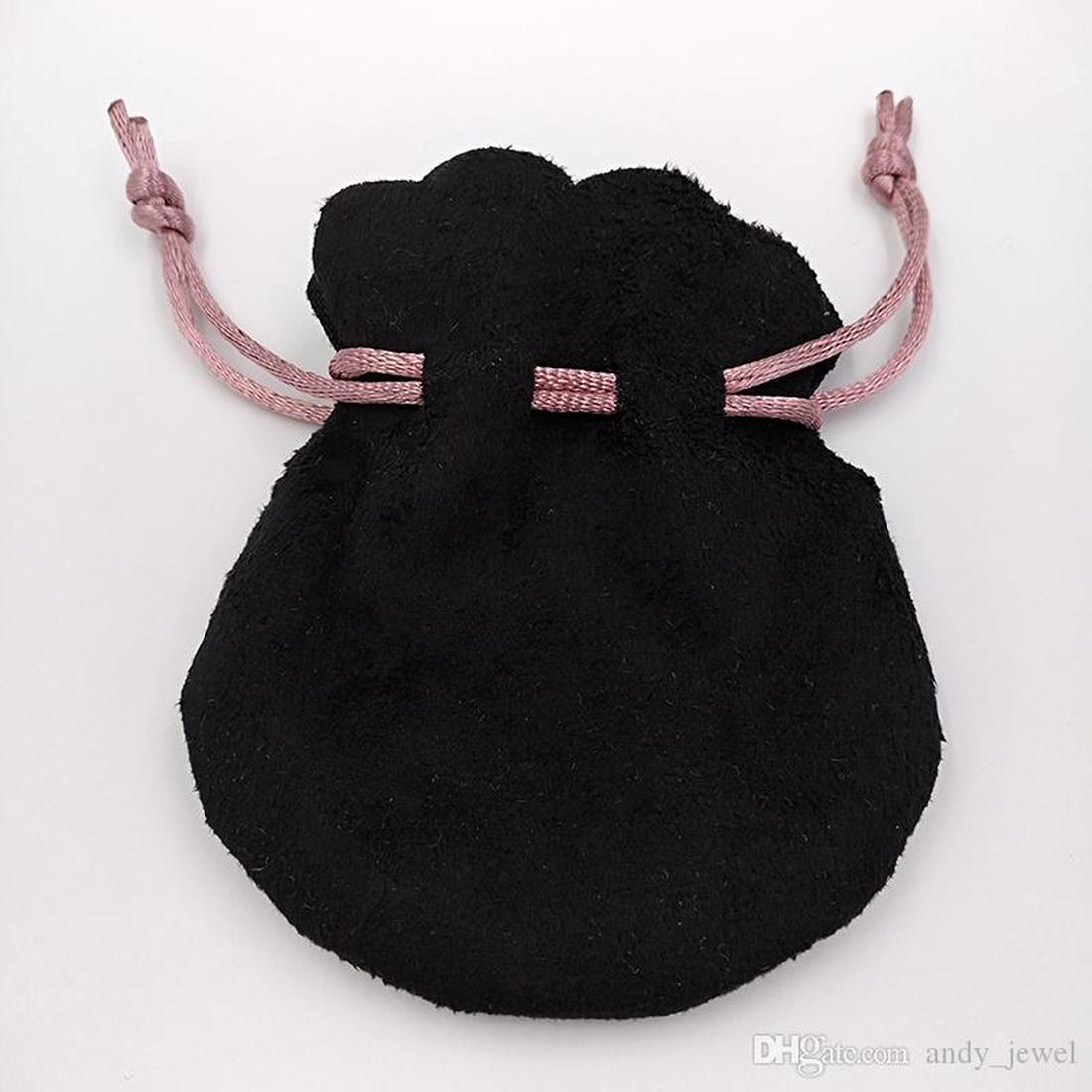 

FAHMI Jewelry 2021 Pink Ribbon Black Velvet Bags Fit European Pandora Style Beaets Necklaces Jewelry Fashion Pendant PouchesGifts for ladies, Pink;blue