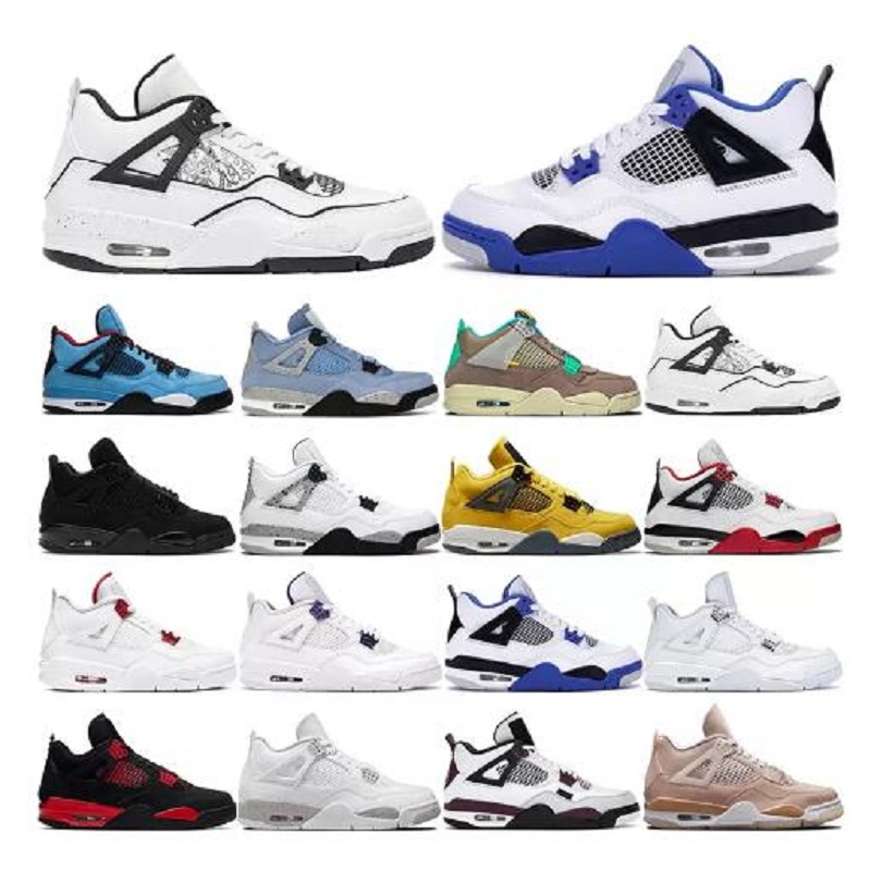 

wholesale 4s basketball shoes mens womens Jumpman 4 University Blue Black Cat Sail Red Thunder Wild Things What the Royalty Fire Red men outdoor trainers sneakers, # 34