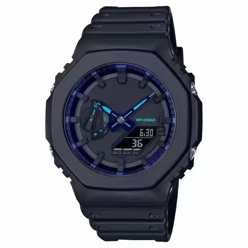 

Sports Men's Digital Quartz 2100 Watch Full Function High Quality LED Dual Display Waterproof World Time, Slivery;brown