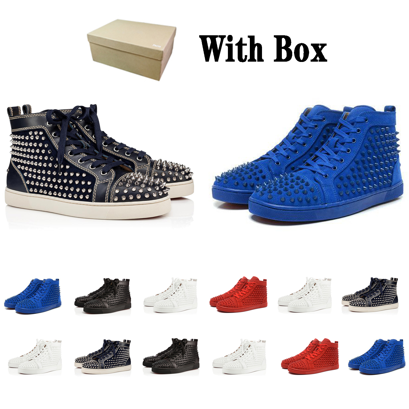 

Designer Boots Red Bottoms Shoes Red Bottom Sneakers Men High Top Trainers Mens Runner Women Flat Booties Size US5-US13 Globalkidsshoes, Leave message for what you want