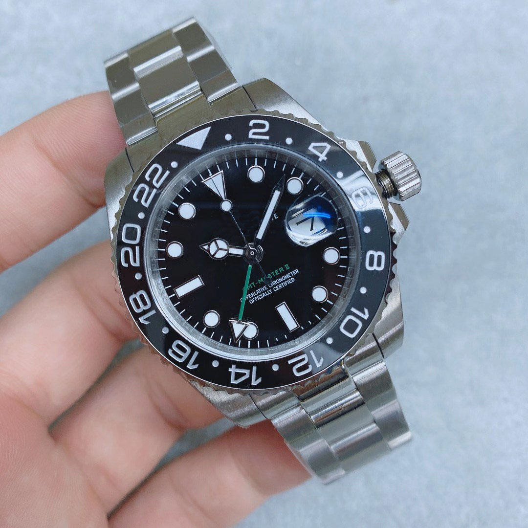 

U1 Factory St9 Steel V11 Watch GMT Hands Adjust Separate Function Top Quality Automatic Movement Watches 40MM Size Ceramic Bezel Sapphire Gl, Slivery;brown