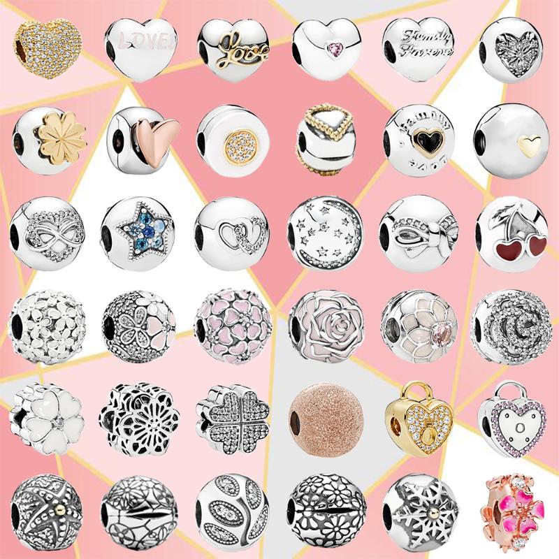 

Other Kakany 2021 S925 High Quality Peach Blossom Snowflake Bow Knot Pavé Crown O Padlock Clip Fashion Exquisite Diy Jewelry