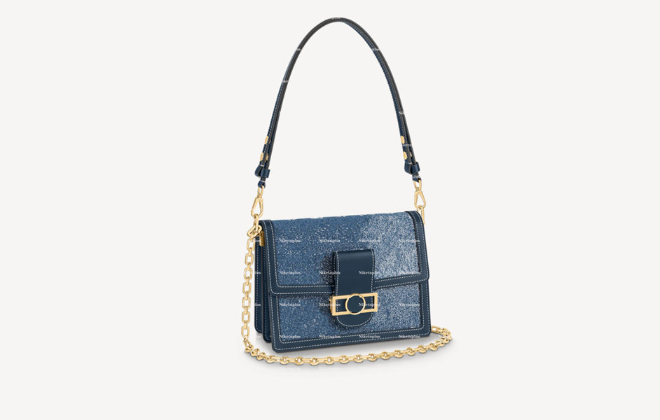 

M59631 Dauphine MM Messenger Bag handbags Designer Bags Vintage Fashioned Faded Denim Jacquard Navy-Blue Purse Wallet Monograms Pattern Flap Shoulder Bags, #1