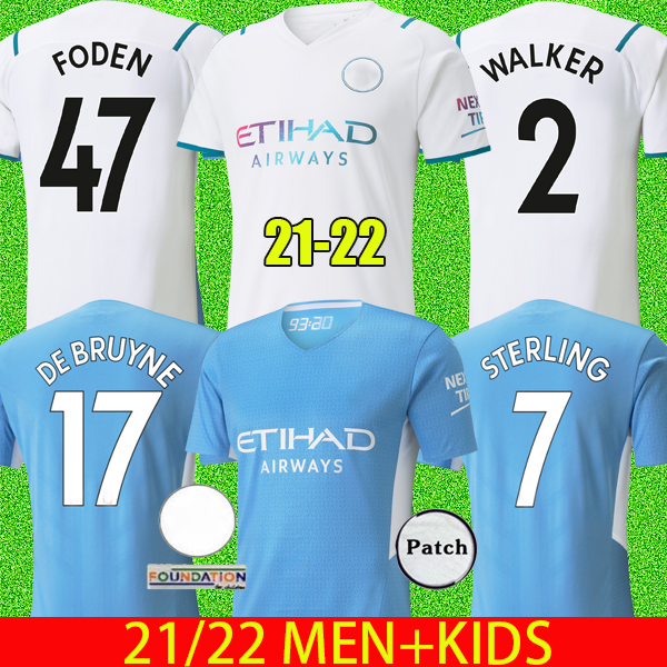 

21 22 Manchester soccer jerseys 2021 2022 G. JESUS CITY STERLING GUNDOGAN MAHREZ DE BRUYNE football shirts FODEN MAN Jersey kids kit, 21/22 home