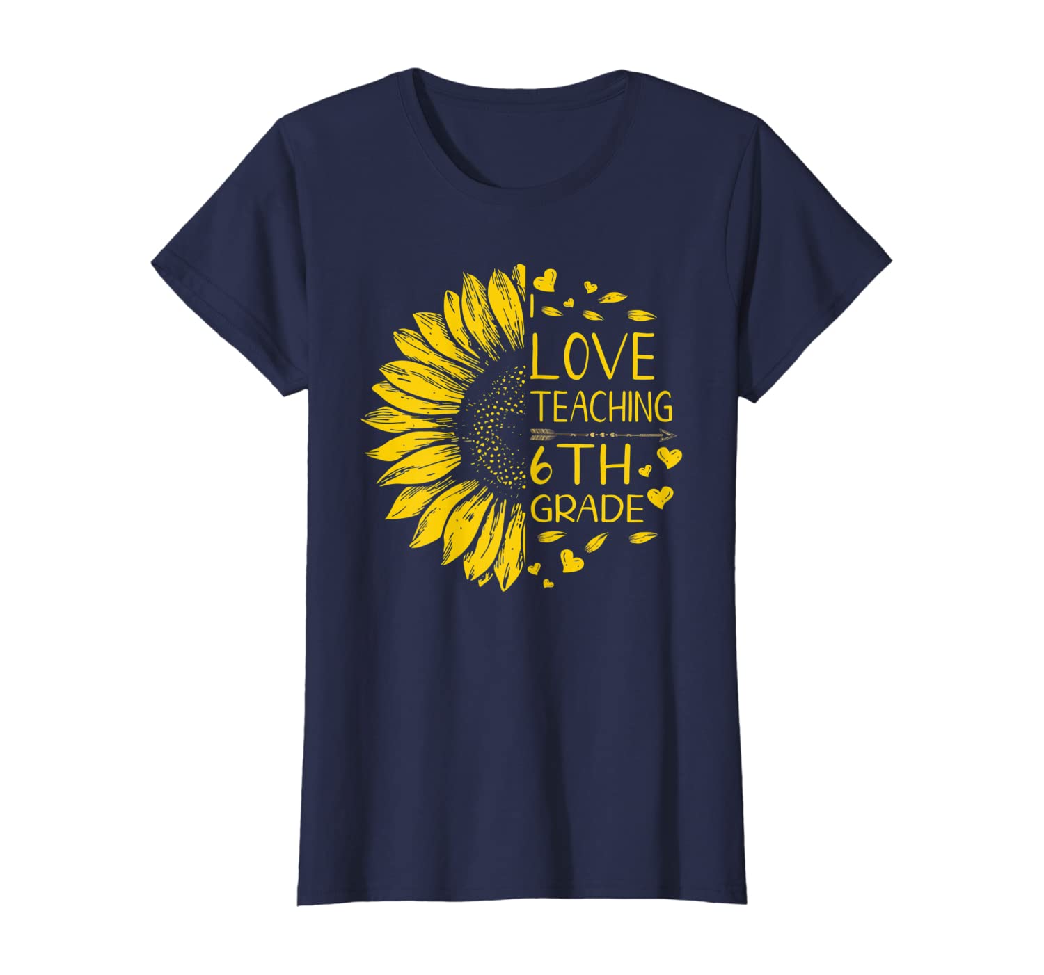 Womens I Love Teaching 6th Grade Sunflower Lover Teacher Shirt Gift-image-699229734