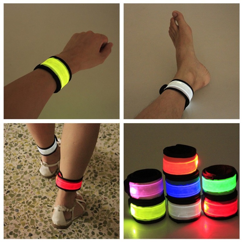 

& Snap Bracelets Jewelry Drop Delivery 2021 Nylon Led Sports Slap Wrist Bands Wristband Outdoor Night Light Flash Bracelet Glowing 480 Z2, Silver