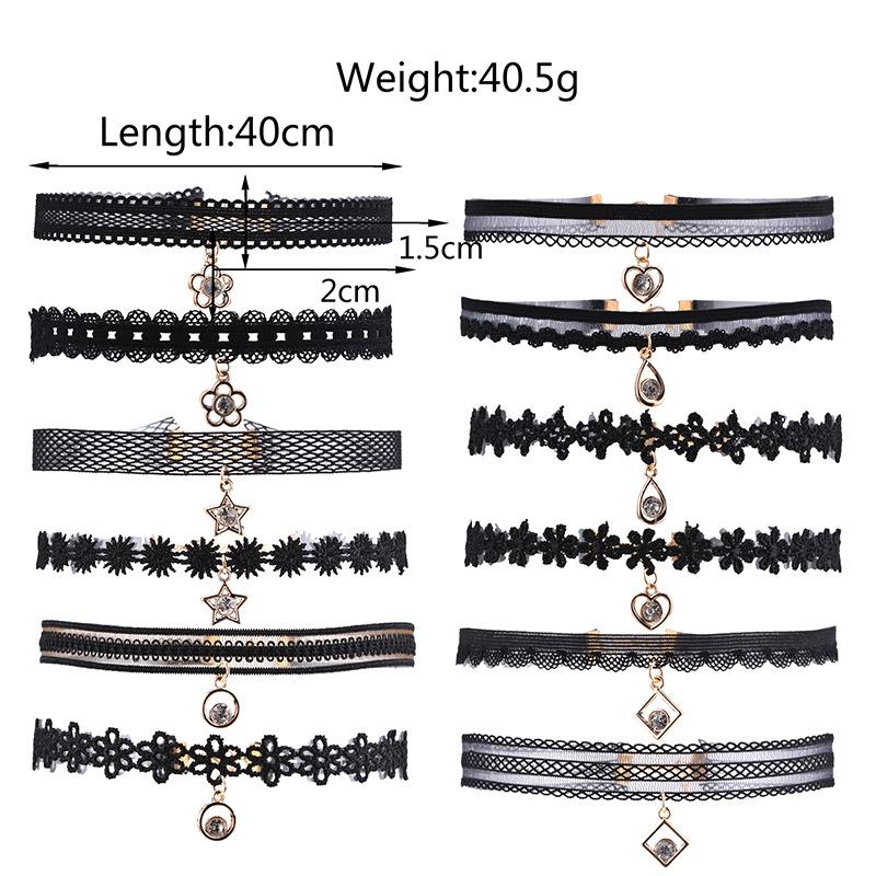 

Sexy Black Lace Choker Beaded Double Wrap Chokers 2021 Necklace Jewelry For Women