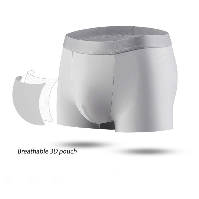 

Summer Men's Underwear One-piece Ice Silk Ultra-thin Breathable Seamless Cotton C Waist Shorts, Black