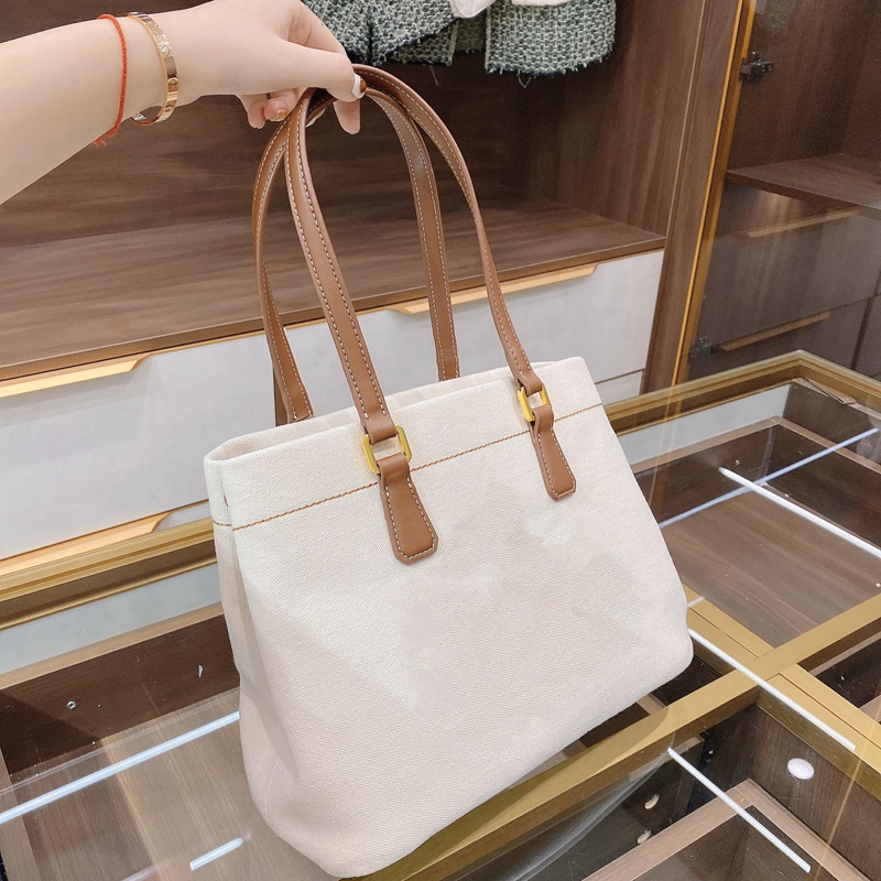 

Fashion Women Shopping Bag Luxurys Designers Bags Women's Designer Bag Totes High Quality Handbag Linen Handbags 3 Colors, White