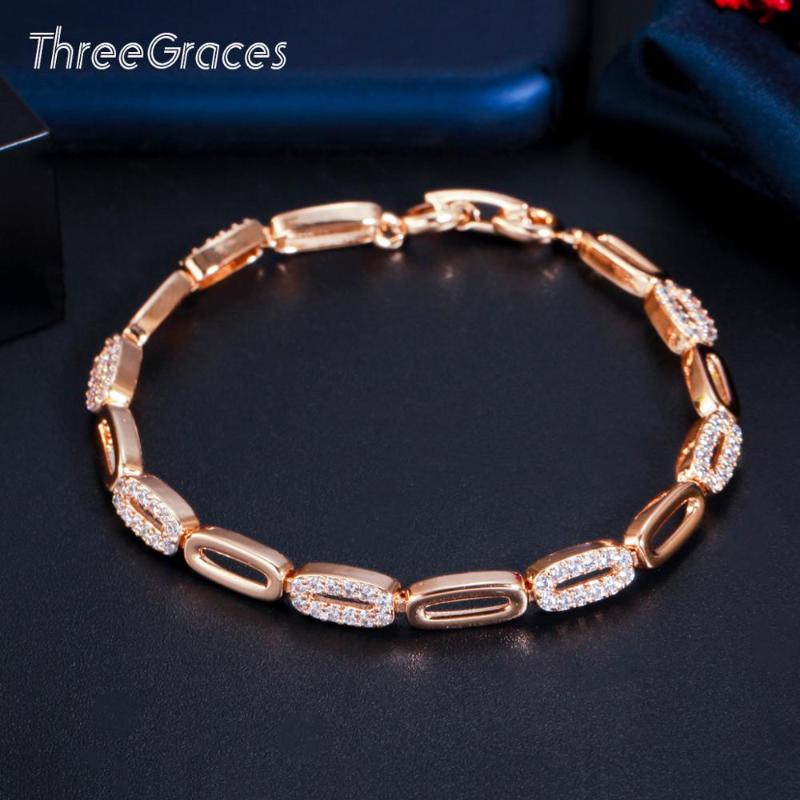 

Link, Chain ThreeGraces 2021 Women Fashion 585 Gold Color Brilliant Mirco Pave Cubic Zirconia Bracelets Friend Party Jewelry Gift BR142, Black