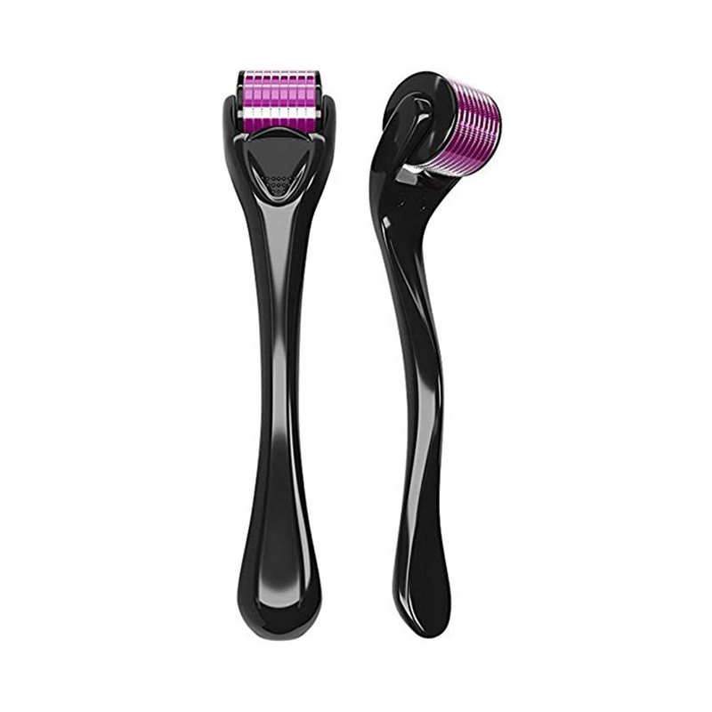 micro needle facial Derma Roller Cosmetic Microdermabrasion Instrument 540 stainless steel microneedle Black handle face skin beauty roller-image-535232474