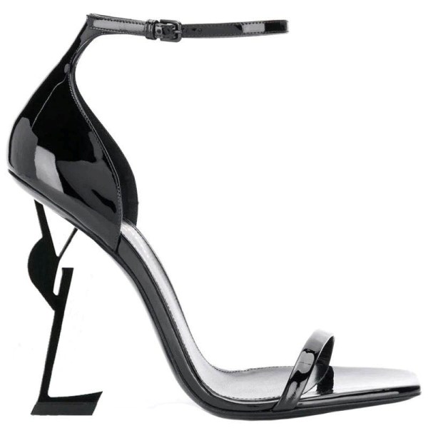 

Luxurys Designers Women Dress Sandals Metal Letters Ladies Fashion Genuine Leather SL Sexy Open Toe Super High Heels Bridal Wedding Banquet, Box