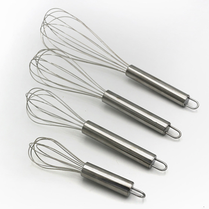 

Stainless Steel Balloon Wire Whisk Tools Blending Whisking Beating Stirring Egg Beater Durable 4 Sizes 6-inch/8-inch/10-inch/12-inch Hand held JY0352