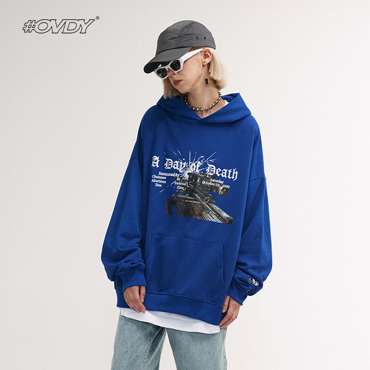 

wxwovdy 2021 guo autumn and winter new american street 98k print oversize high street sweater hatshirt, Black