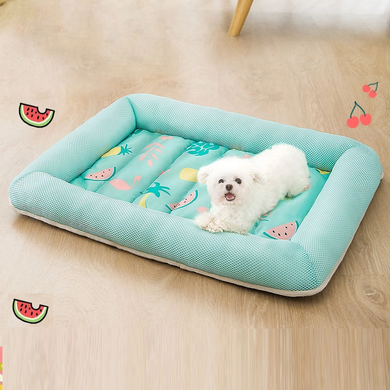 

Summer Pet Dog House Oxford Coth Dog Bed Breathabe Summer Ice Pad Dog Beds for Sma arge Dogs Tent Puppy Comfortabe Nest, Green