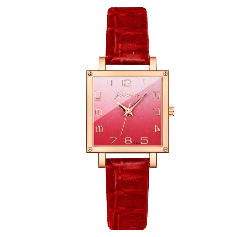 

Wristwatches Women Watch Luxury Original Casual Quartz Leather Band V Strap Square Analog Wrist Relogios Feminino Fashions, Gold