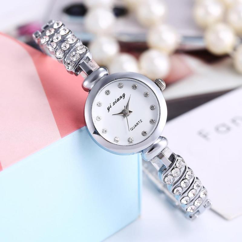 

Wristwatches 2021 Watch Fashion Women's Diamond Bracelet Trend Rhinestone, Gold