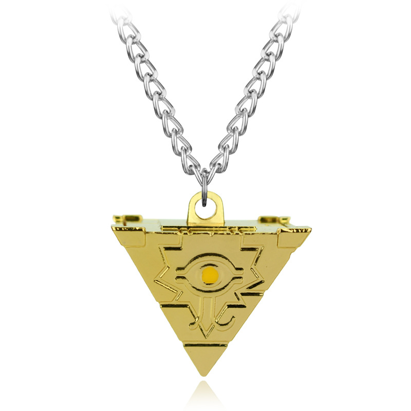 

wholesale pyramid graphic design metal necklace with pendant fashion gift anniversary party, Silver