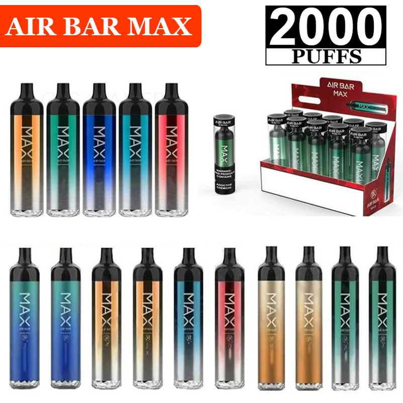 

Air Bar Max Disposable E Cigarette 2000 Puffs Vape Pen Device 15 Colors Prefilled Pods 6.5ml Cartridges Vapes Vaporizers Airbar Electronic Cigarettes
