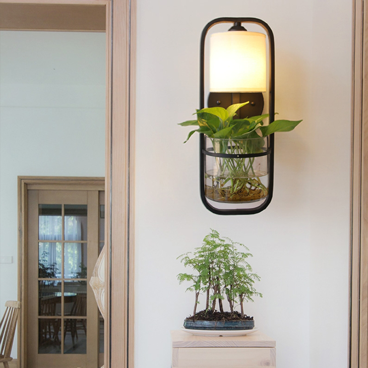 

Modern plant wall lamp living room bedroom bedside bar restaurant club hotel iron glass aisle decoration lamp