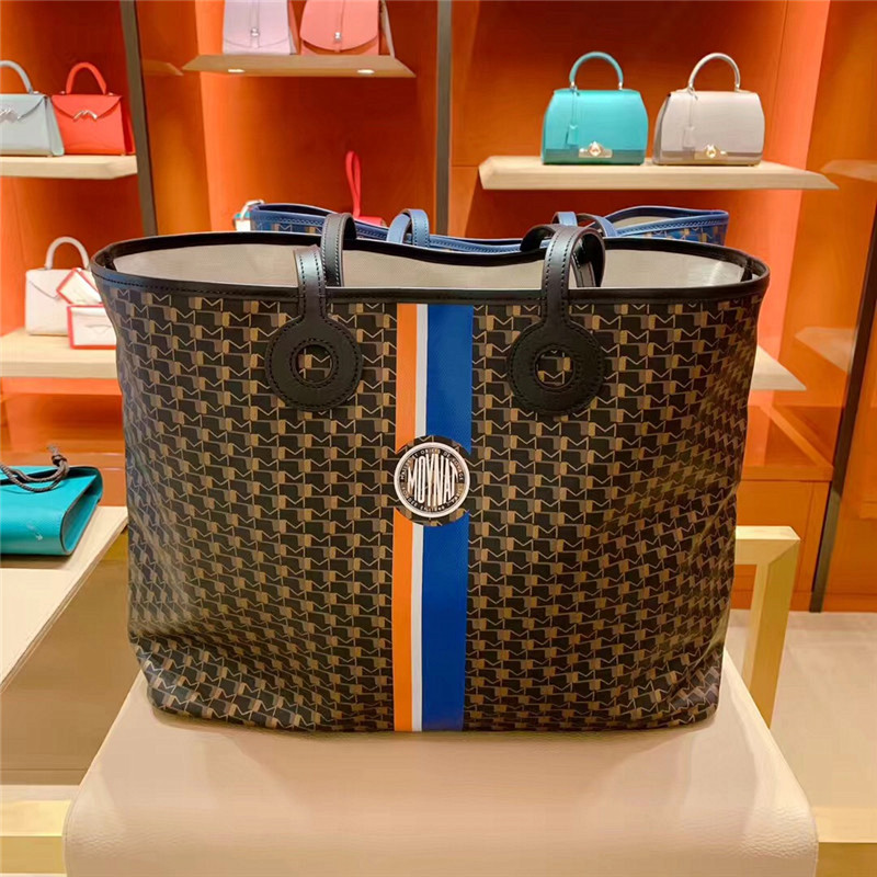 

Moynatl / Monet Women's Color Vertical Stripe Shopping Small Tote Bag One Shoulder Handbag 58BK