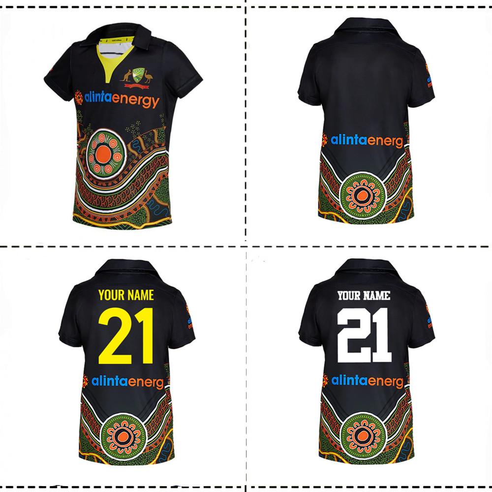 

2020/21 AUSTRALIAN CRICKET INDIGENOUS T20 SHIRT Australia Home/Away Rugby Cricket Jersey size S-XL-5XL, Black