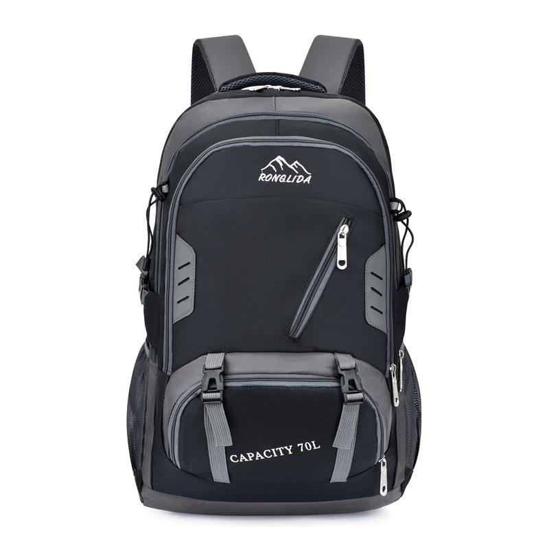 

Backpack 70L Unisex Men's Travel Back Pack Sports Outdoor Hiking Bags Trekking Nylon Rucksack Climbing Camping For Male, Black