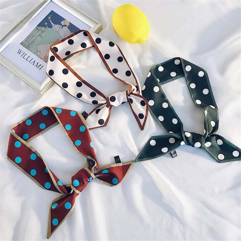 

Scarves 2021 Hijab Scarf Women Bandana Silk Foulard Femme Hair Versatile Dot Band Decorate Occupation Small