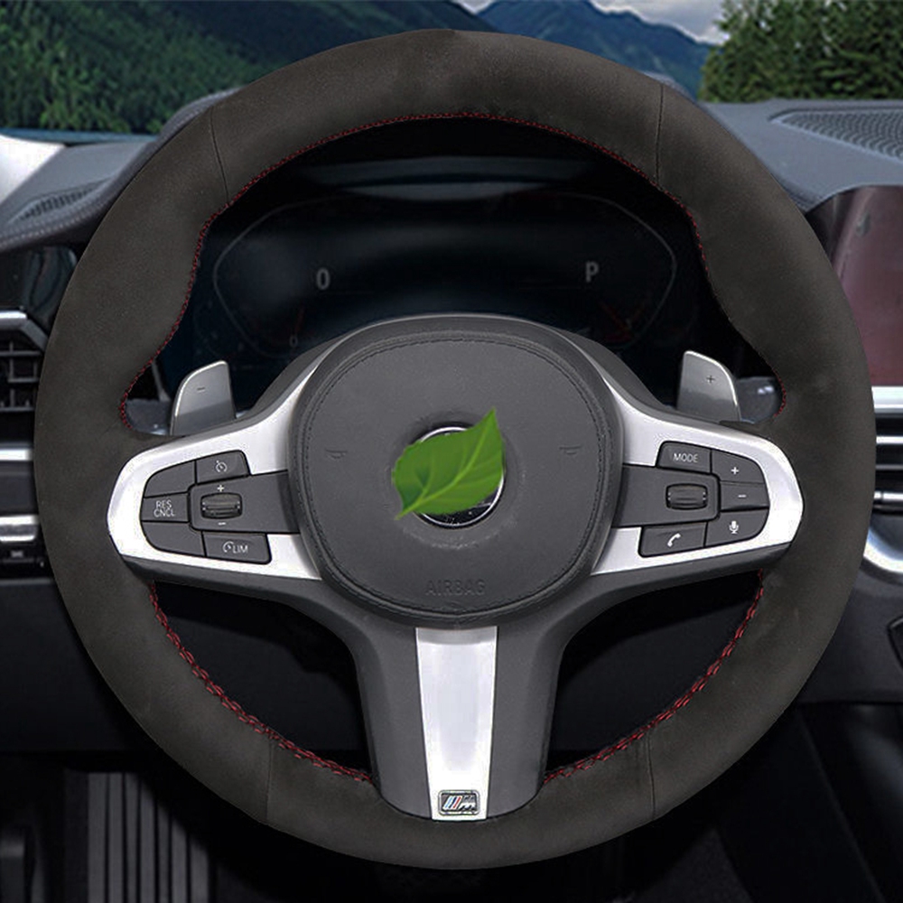 

Hand-stitched Black Suede Car Steering Wheel Cover For BMW M Sport G30 G31 G32 G20 G21 X3 G01 X4 G14 G15 G16 G02 X5