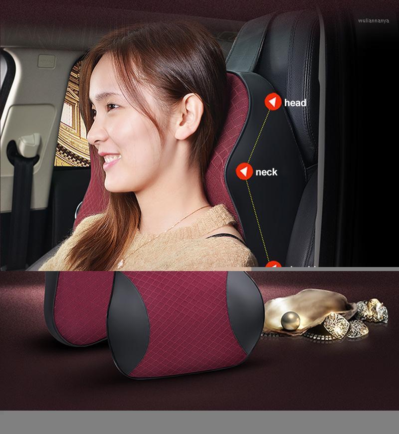 

Seat Cushions Car Neck Pillow Adjustable Head Restraint 3D Memory Foam Auto Headrest Travel Support Holder Set Pillows