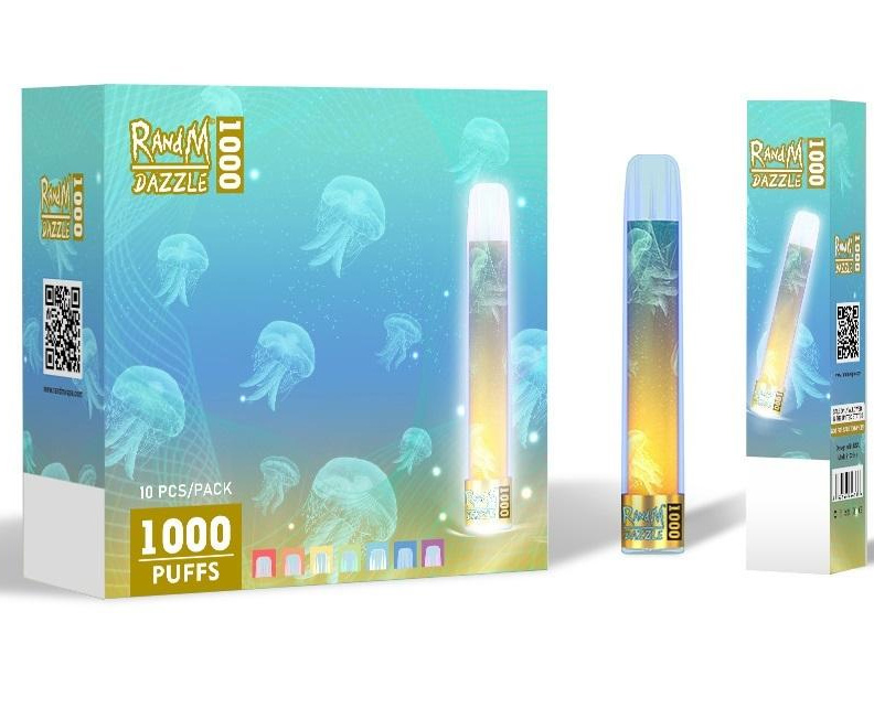 

100%Original RandM dazzle 1000 Disposable E cigarette 1000puffs glowing vape pen