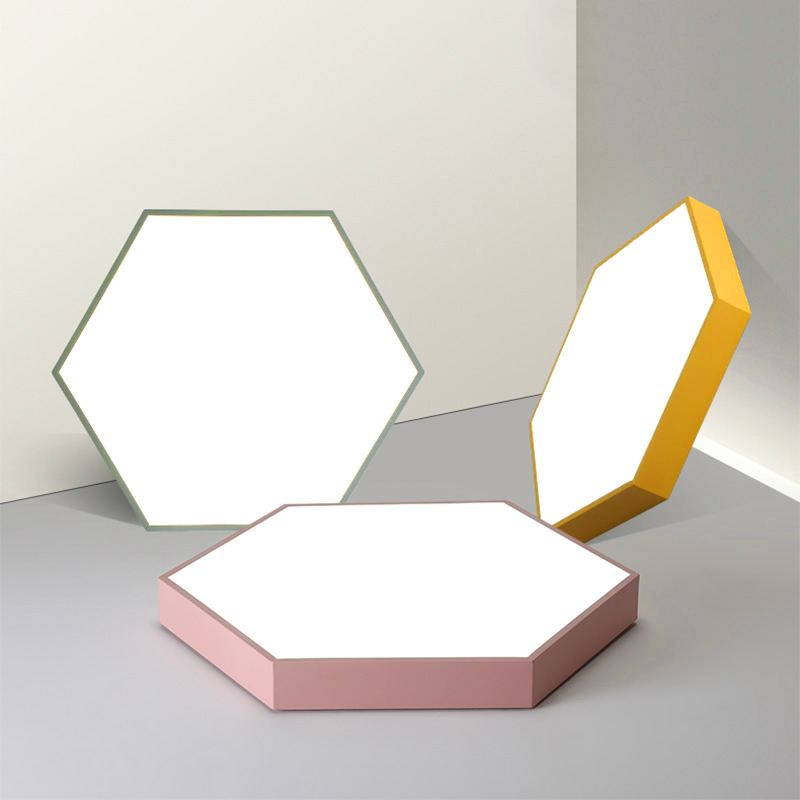 Modern LED Macaron Nordic Simple Hexagonal Ceiling light Study Bedroom Living Room Lighting-image-742584500