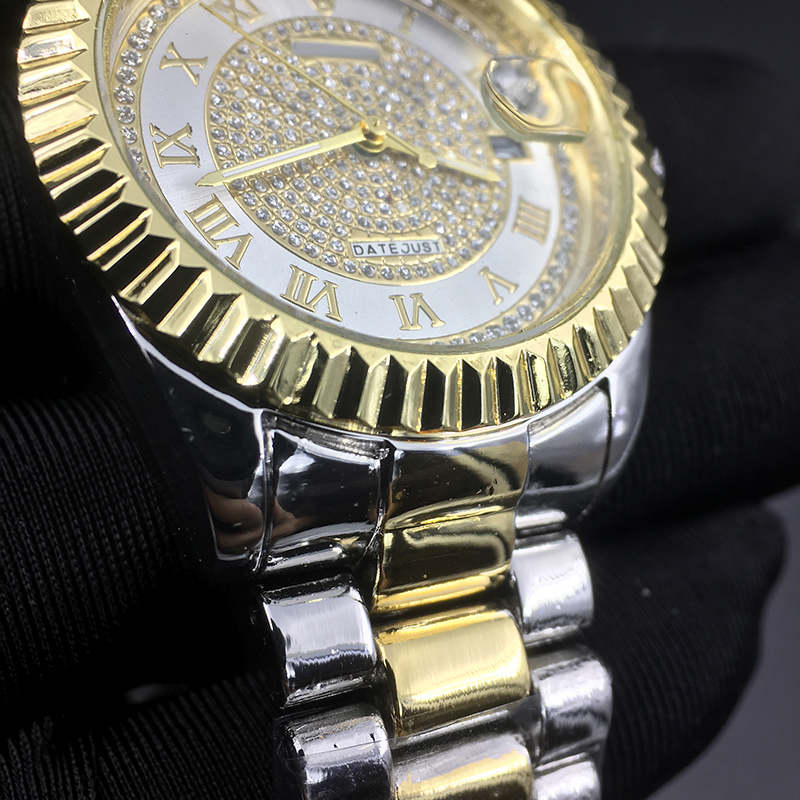 

Luxury reloj gold watch datejust mens watches fashion dress designer automatic calendar, Slivery;brown