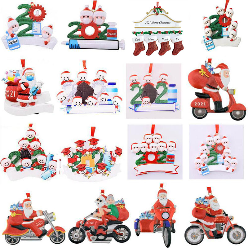 

2021 Christmas Decorations DIY Name Blessing Mask Personalized Resin Snowman Xmas Decor Hanging Pendant