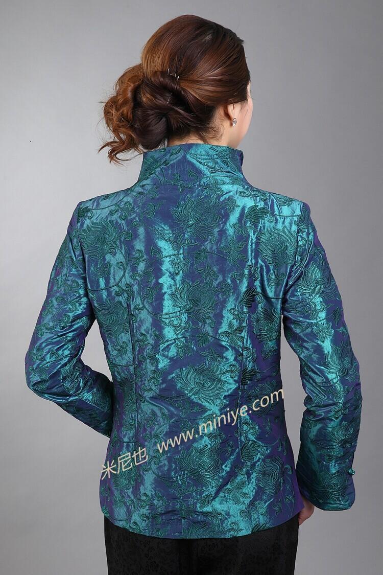 

Women's Jackets Blue Vintage Chinese Silk Satin Jacket Embroidery Coat Long Sleeves Flowers Size S M L XL XXL  P6PM, Black
