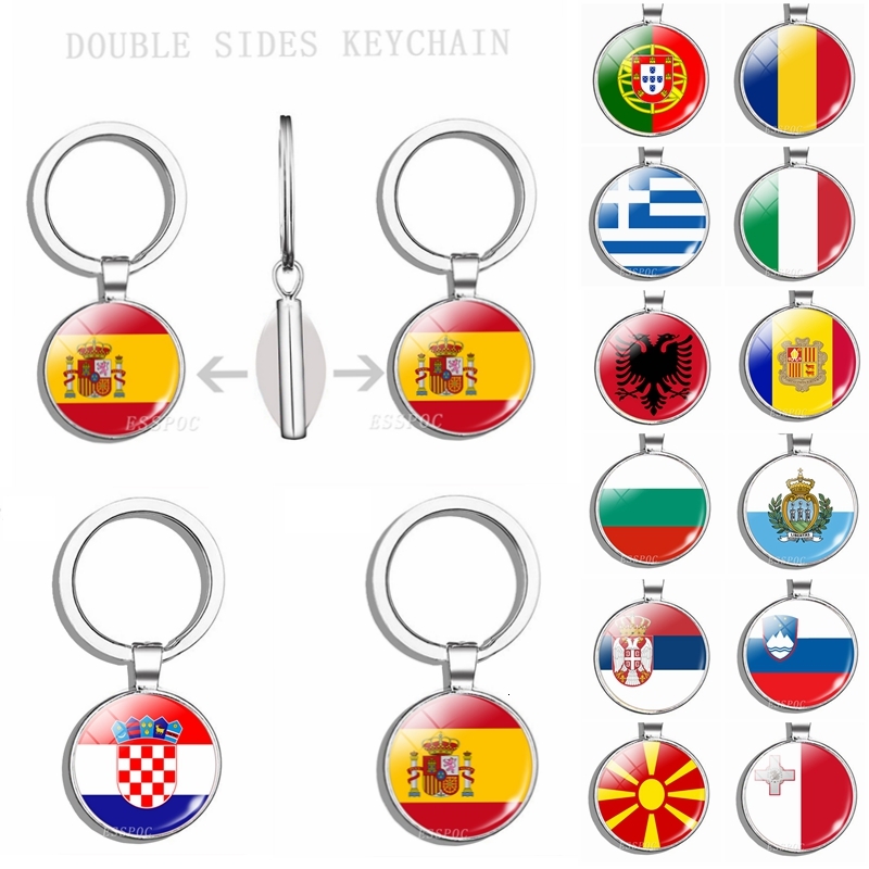 

2021 New Keychains South Europe Country Flag Keychain Greece Albania Spain Italy Croatia Bulgaria Bulgarian Serbia Romania San Mar