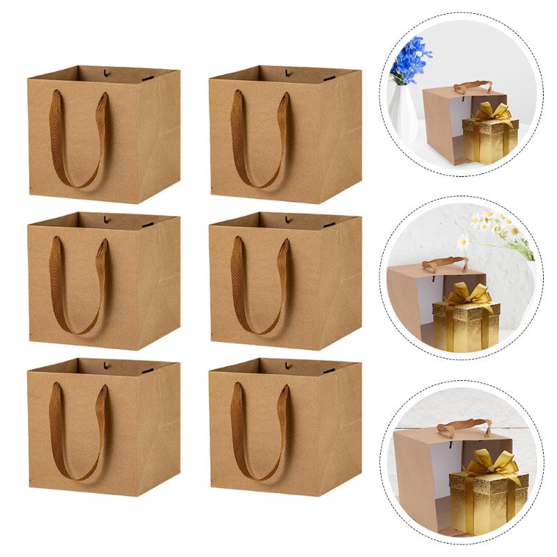 

Gift Wrap 6PCS Kraft Paper Baking Package Bag Wrapping Take-out