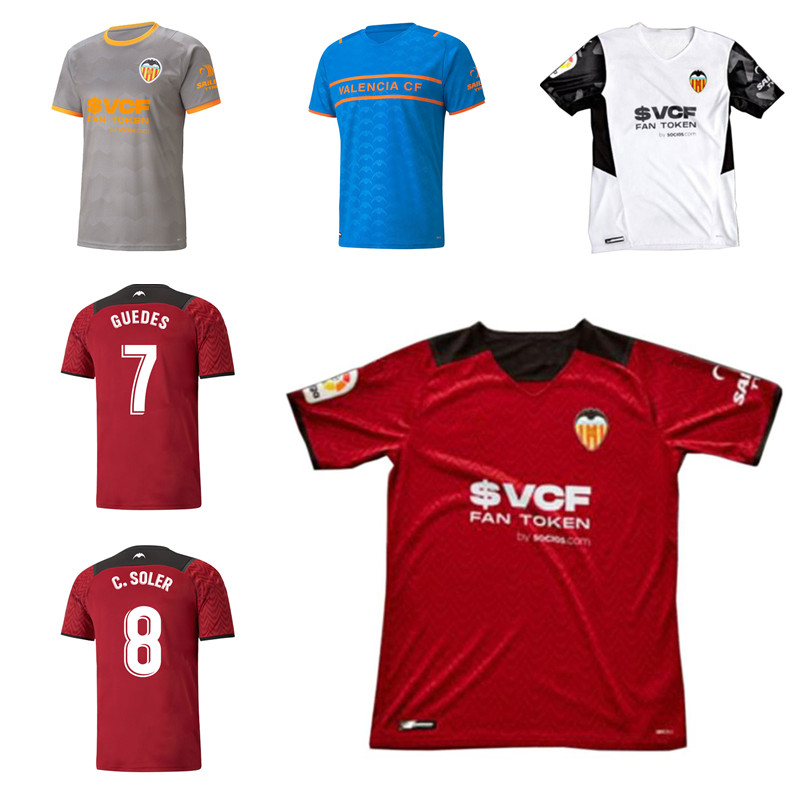21 22 Valencia CF Soccer Jerseys VCF Troisième 4ème Jersey 2021 2022 Gardedes Gameiro Camisetas de Fútbol Rodrigo M. Florenzi M.Gómez Men Enfants