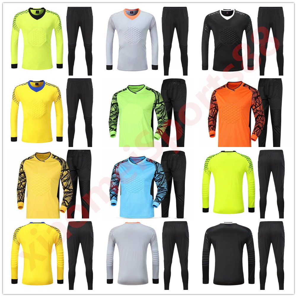 

blank Adult kit 20 21 Long sleeve goalkeeper Soccer Jerseys 2021 Men kits football Shirt uniform suit custom name number, As shown in illustration