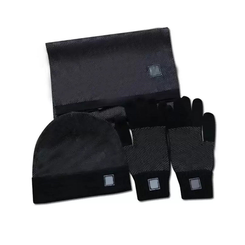 

Hats, Scarves & Gloves Sets Women Hat Scarf Set Twist Pattern Knitted Thickened Lining Plush Ball Beanie Touchscreen Winter 26598