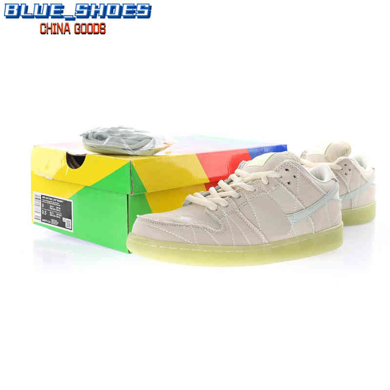 

SB Low Mummy Skateboard Shoes Men Women Creamy-White 3M Luminous Tears Skate Board Sneakers DM0774-111, Customize
