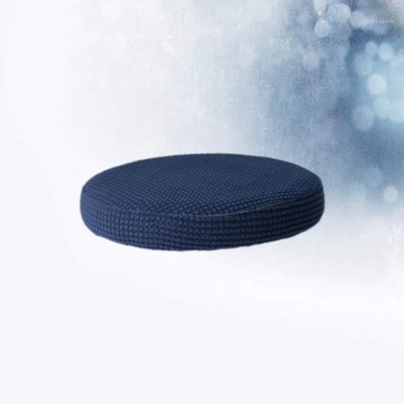 

Round Bar Stool Cushion Elastic Stretchy Seat Protective Case Removable Chair Cover For El Party Office (Deep Blue 30-38cm In