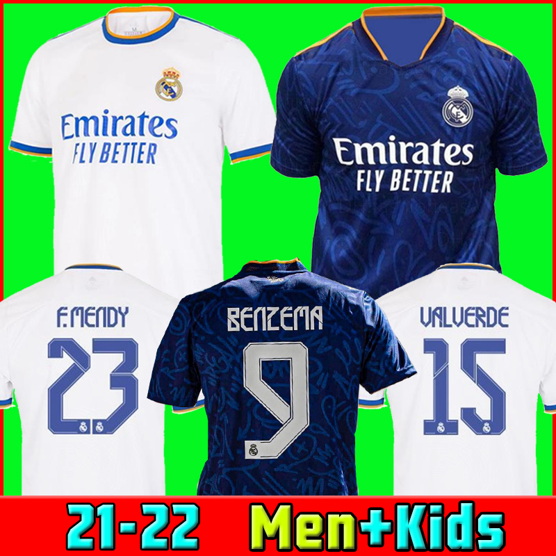 

REAL MADRID jerseys 21 22 soccer football shirts ALABA HAZARD BENZEMA ASENSIO MODRIC MARCELO camiseta men + kids kit 2021 2022 uniforms fourth Thai, Away men player version+ucl