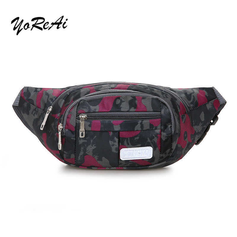 

YoReAi Camouflage Bum Bags Mountaineering Fanny Pack Men Packs Zipped Outdoor Sports Shoulder Pouch woman Cell phone Banana Bag 210708, Purple