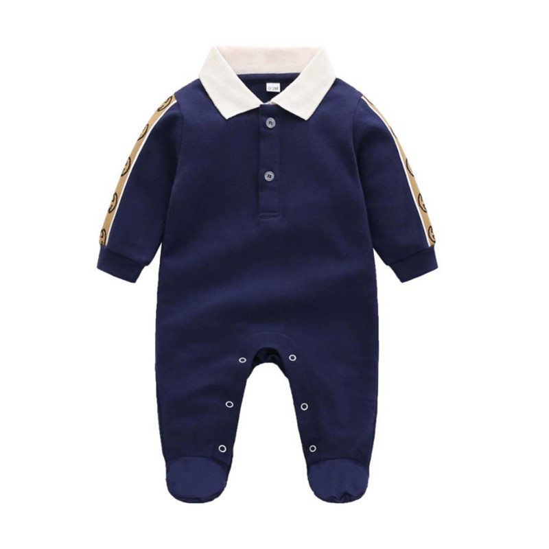 

Rompers Summer toddler baby infant boy designers clothes Newborn Jumpsuit Long Sleeve Cotton Pajamas 0-24 Months kids girl, Blue