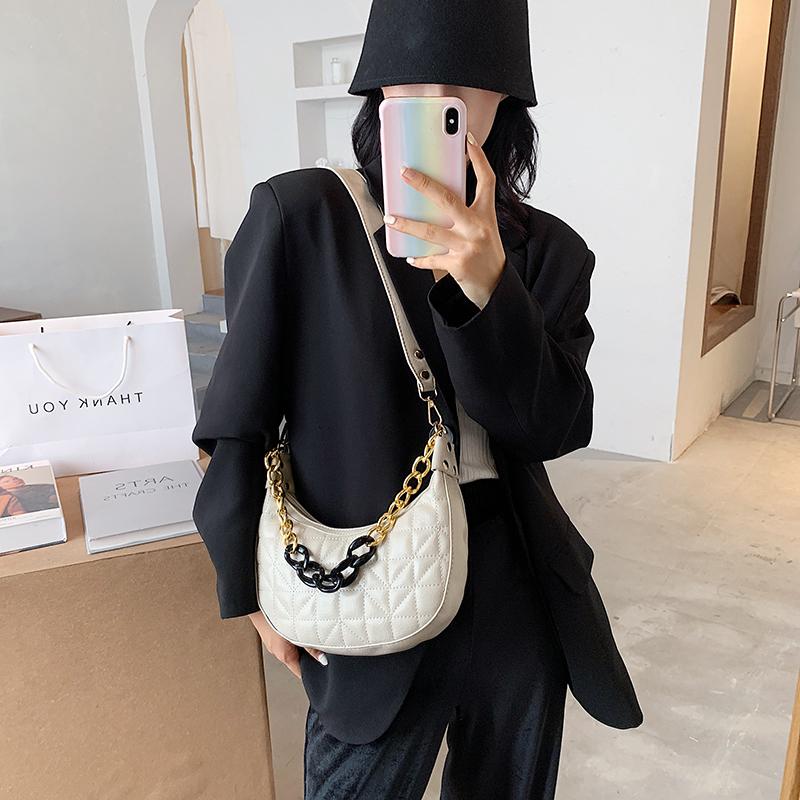

Fashion All-match Solid Color Shoulder Crossbody Bag Chain Hand High Quality Women Handbags And Purse Totes, Black