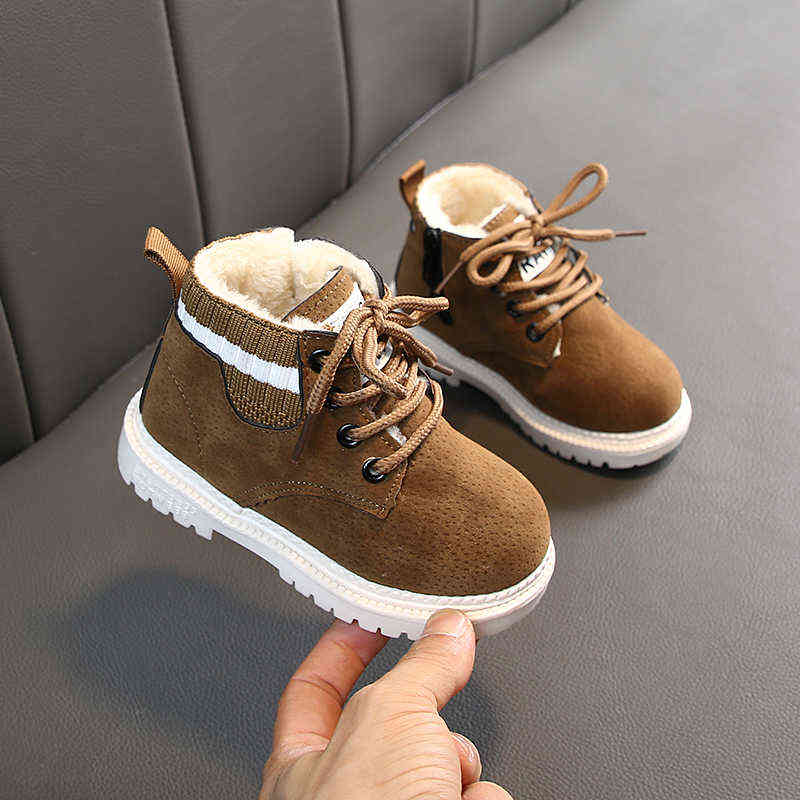 

Baby Autumn Winter Shoes Children Fashion Boots for Boys Girls Baby Kids Warm Boots Baby Boy Shoes with Fur Size 21-30 211108, Gray without fur