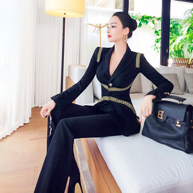 

Women's Two Piece Pants Office Lady Work Pant Suits Women Formal Business 2 Blazer Set Elegant Pantsuits Female Autumn Winter 2022 J47, White