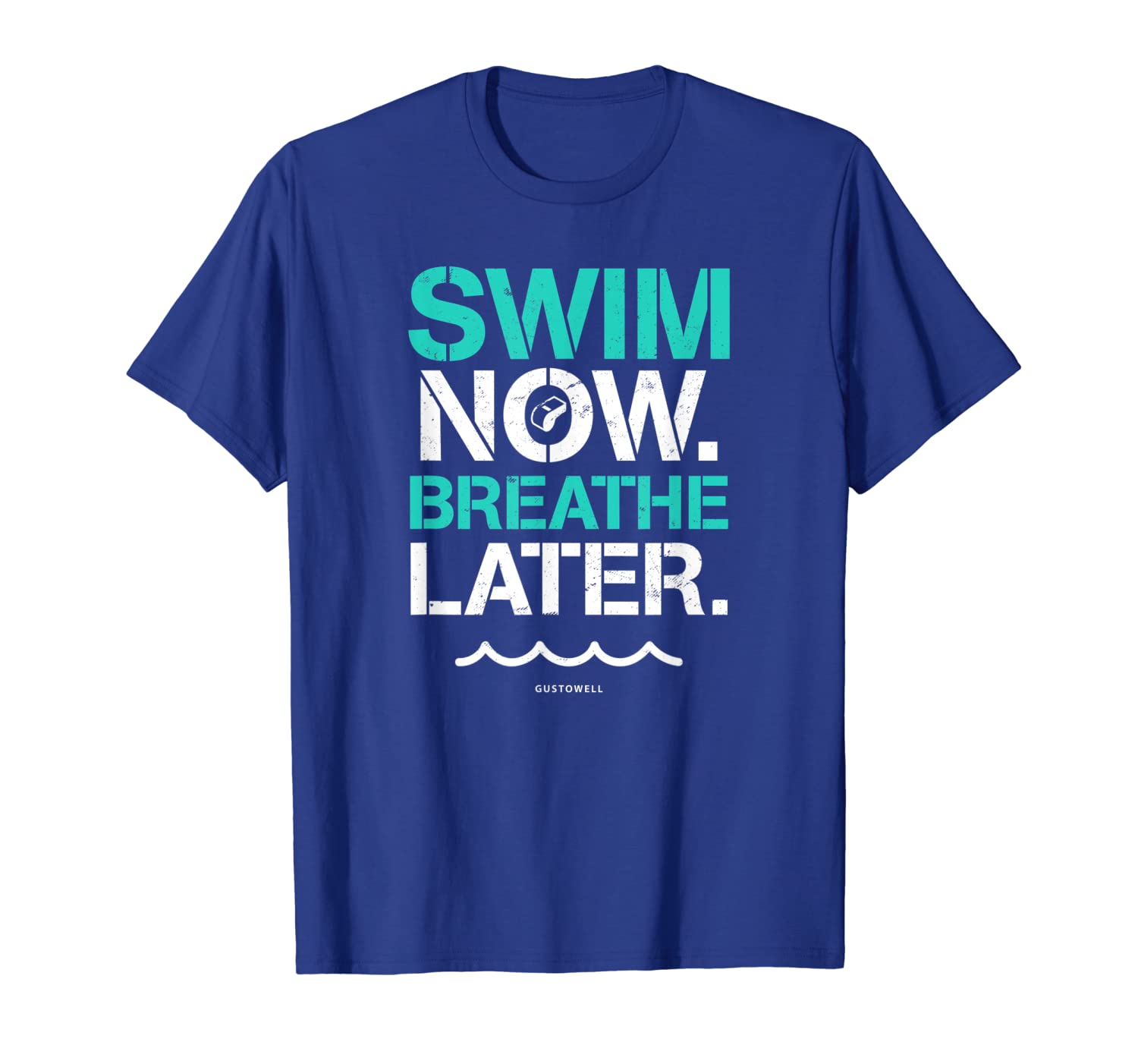 

swim now breathe later funny swimming quote t-shirt, White;black